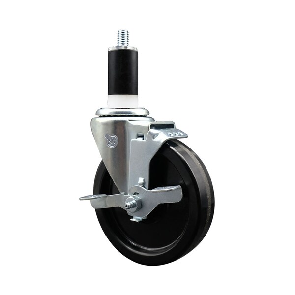 5'' SS Phenolic Swivel 1-3/8'' Expanding Stem Caster with Brake